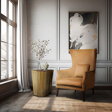 Dukono Armchair, Sequoia Side Table